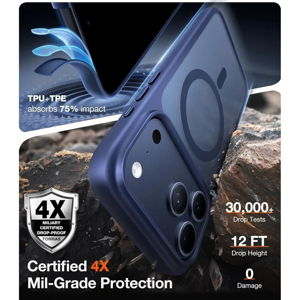 TORRAS Stronger Magnetic & Shockproof for iPhone 17 Pro Max Case, Fit for MagSaf